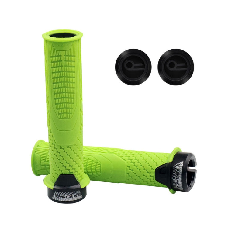 ENLEE 1pair Silicone Bicycle Covers Lockable Cycling Grips With Handlebar Blocking(Green) - Bicycle Grips by ENLEE | Online Shopping South Africa | PMc TechLife | Buy Now Pay Later Mobicred