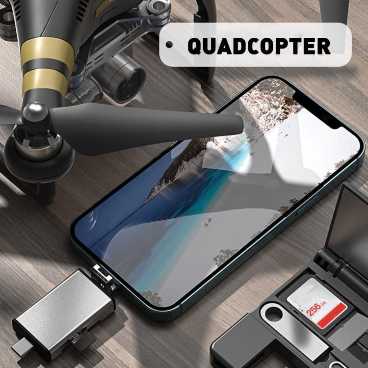 7 in 1 OTG SD Card Reader USB Type-C Adapter TF SD SIM PIN Storage Box(Black) -  by PMC Jewellery | Online Shopping South Africa | PMC Jewellery | Buy Now Pay Later Mobicred