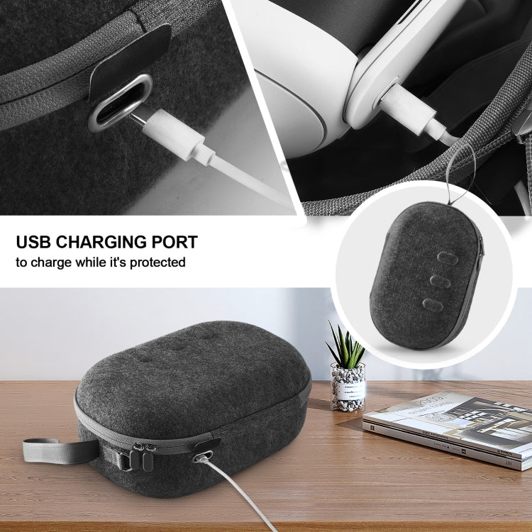 JYS-MQ018 For Apple Vision Pro / Meta Quest 3 VR Glasses Storage Bag Anti-fall and Anti-scrape Portable Bag(Grey) - VR Accessories by JYS | Online Shopping South Africa | PMC TechLife | Buy Now Pay Later Mobicred
