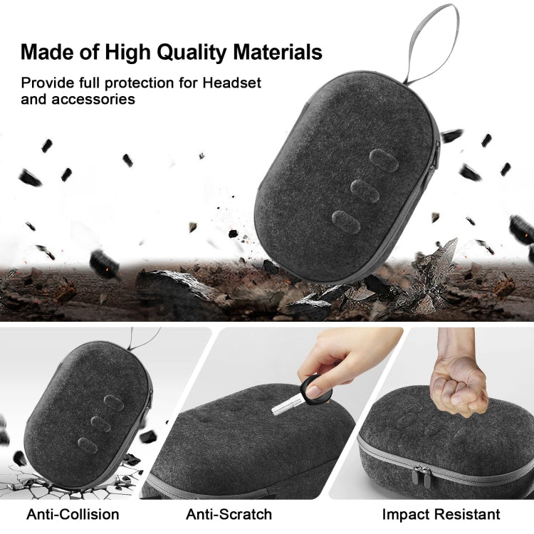 JYS-MQ018 For Apple Vision Pro / Meta Quest 3 VR Glasses Storage Bag Anti-fall and Anti-scrape Portable Bag(Black) - free shipping - PMC TechLife - Order now!