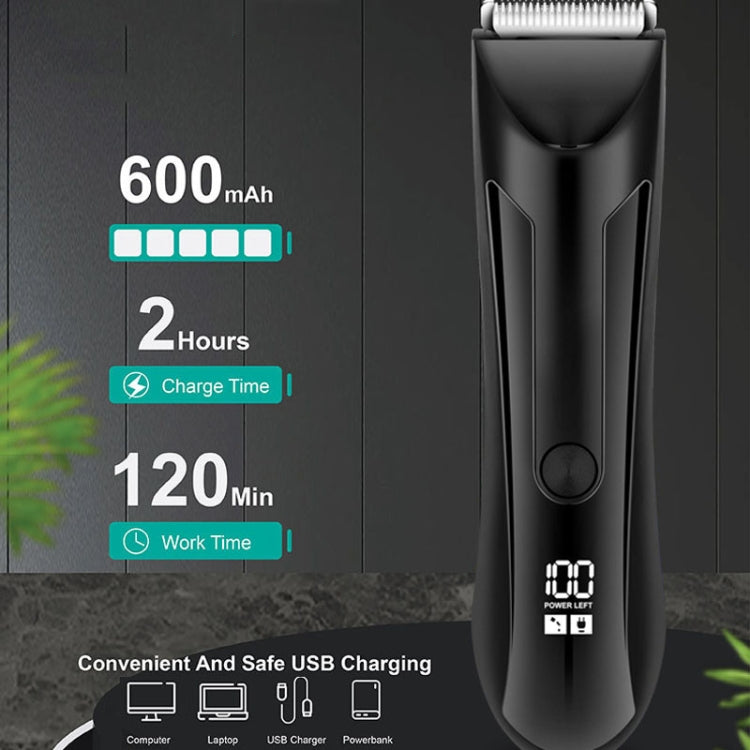 Mens Electrical Body Hair Trimmer LCD Digital Shaver(Black) - free shipping - PMC TechLife - Order now!