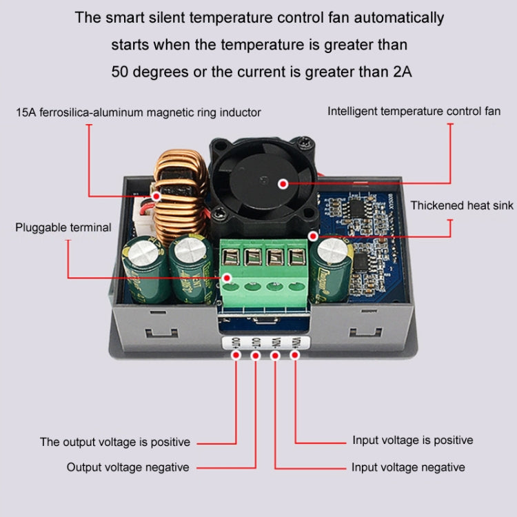 50V 8A DC Numerical Control Lithium Battery Step-Down Power Supply, Model: XY5008L - Power Module by PMC TechLife | Online Shopping South Africa | PMC TechLife | Buy Now Pay Later Mobicred