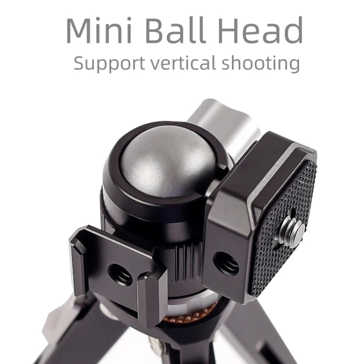 XILETU  MC-22 Mini Tripod Ball Head Double Cold Shoe Design With 1/4 Inch Screw - free shipping - PMC TechLife - Order now!