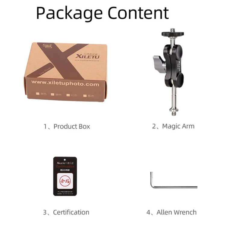 XILETU  TM Series Magic Arm With Dual Ballhead Camera Video Monitor Mount Adapter TM-4 - Camera Gimbal by PMC TechLife | Online Shopping South Africa | PMC TechLife | Buy Now Pay Later Mobicred