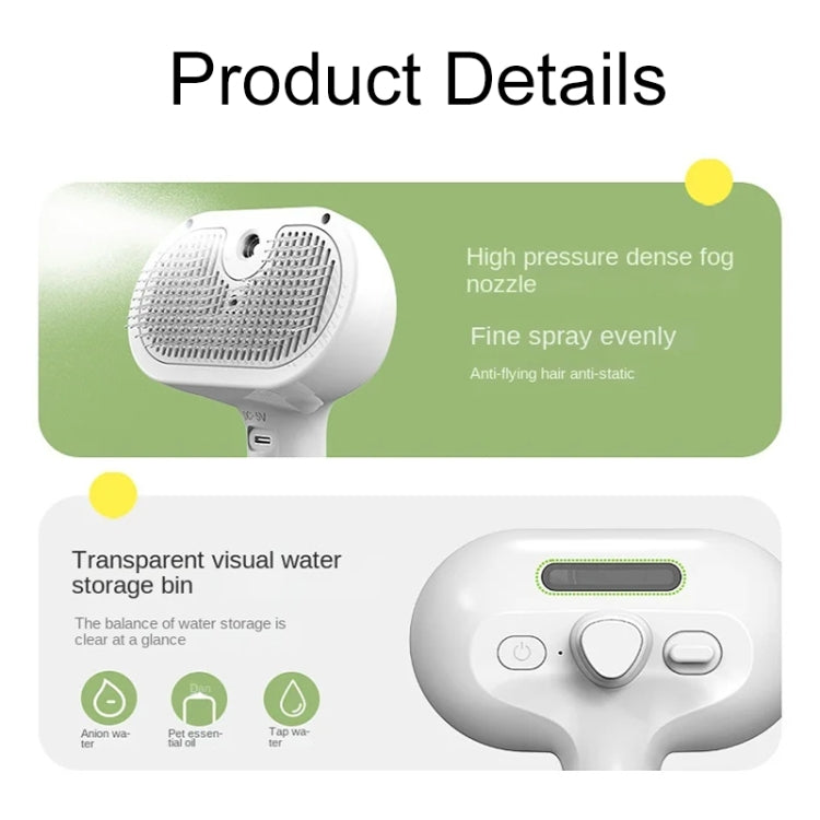 RK56 USB Charging Spray Pet Grooming Comb Cat and Dog Hair Removal Tool Pet Products(Green) - Brushes & Combs by PMC TechLife | Online Shopping South Africa | PMC TechLife | Buy Now Pay Later Mobicred