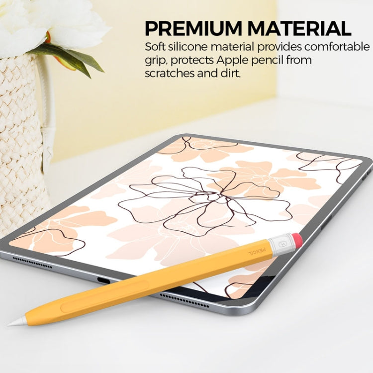 For Apple Pencil 2 AhaStyle PT180-2 Retro Stylus Protective Case Drop Proof Capacitive Pen Cover(Yellow) - free shipping - PMC Jewellery - Order now!