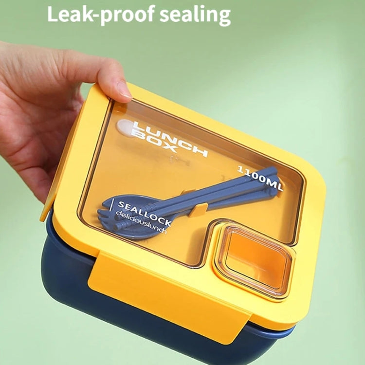 Square Microwaveable Lunch Box Hermetic Bento Box with Spoon Chopsticks(Green) - Cutlery Sets by PMC TechLife | Online Shopping South Africa | PMC TechLife