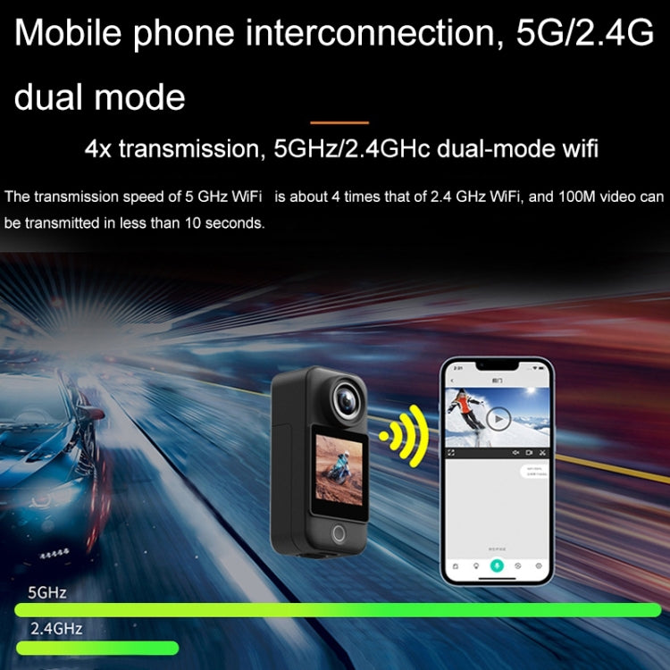 4K/30FPS 5G/2.4G HD Night Video Outdoor Waterproof Riding Record Thumb Camera, Spec: Standard Black - Video Cameras by PMC TechLife | Online Shopping South Africa | PMC TechLife | Buy Now Pay Later Mobicred