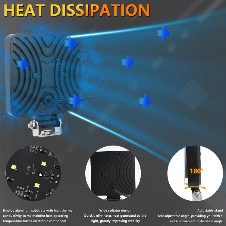 4 Inch Square Mixed Light Double-Circle Angel Eye Work Light(E10 1pair) - Work Lights by PMc TechLife | Online Shopping South Africa | PMc TechLife | Buy Now Pay Later Mobicred