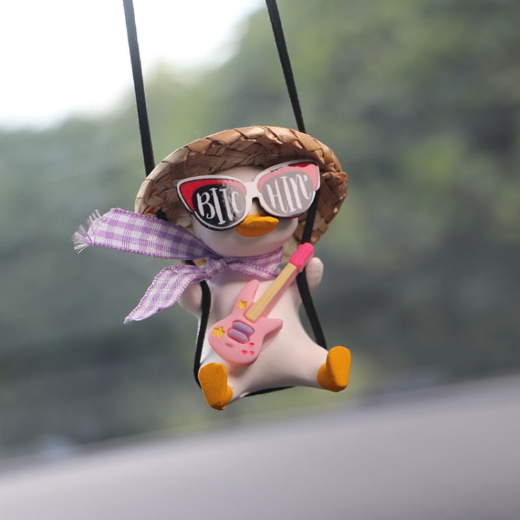 Car Cartoon Duck Rear View Mirror Interior Pendant(Pink Guitar Duck) - free shipping - PMC TechLife - Order now!