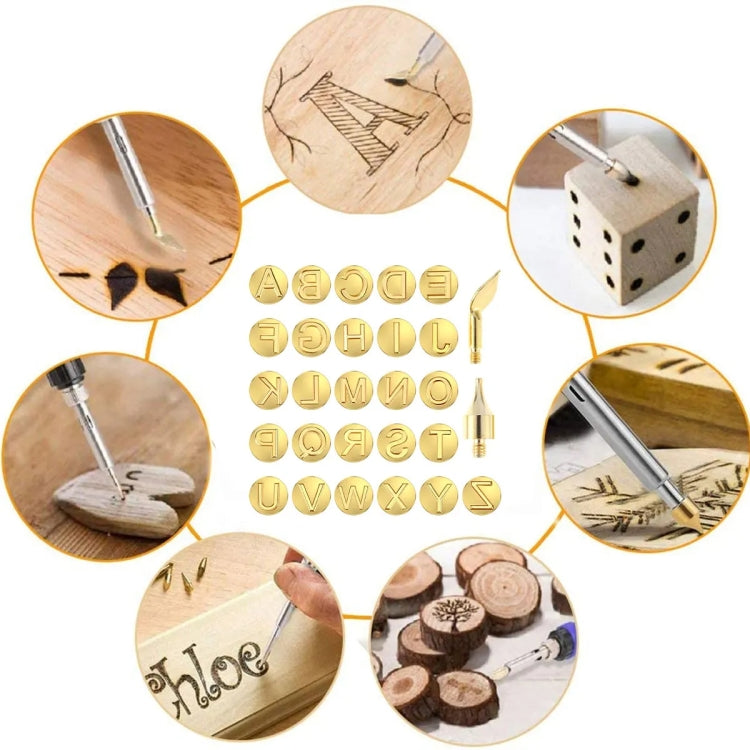 28 In 1 Wood Burning Solder Tips Uppercase Alphabet Chiseled Tips Blades Pyrography Tool - Soldering Iron Tip by PMc TechLife | Online Shopping South Africa | PMc TechLife | Buy Now Pay Later Mobicred