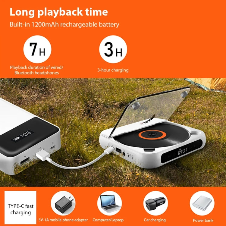 Kecag KC-918 Bluetooth CD Player Rechargeable Touchscreen Headphone Small Music Walkman(White) - free shipping - PMC TechLife - Order now!