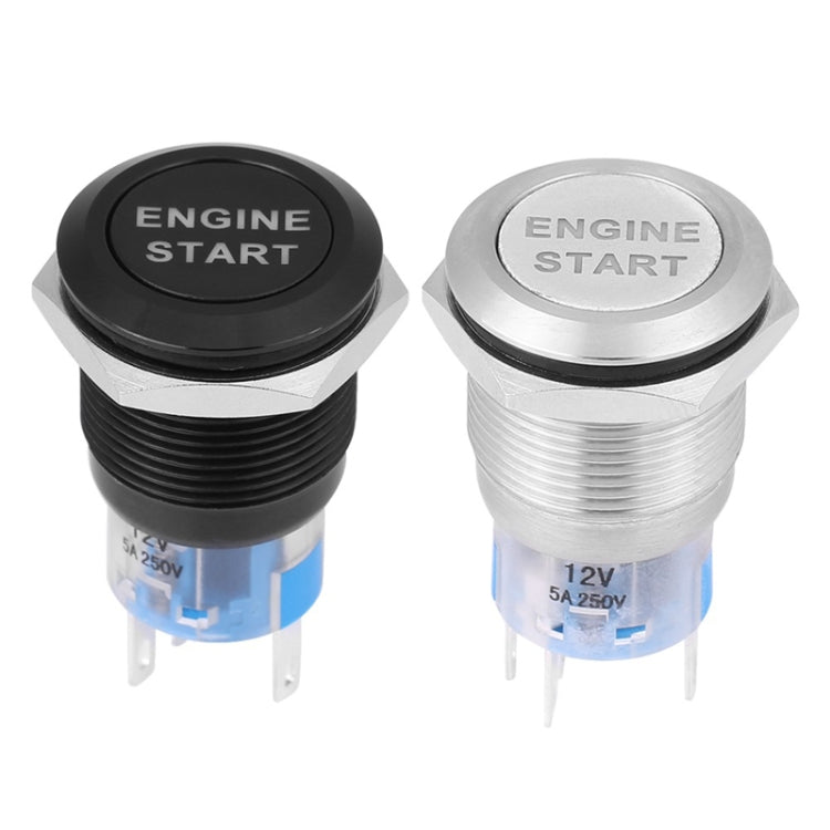 19MM Car Modification One-Button Start Switch Waterproof LED Metal Button(Silver) - Car Switches by PMC TechLife | Online Shopping South Africa | PMC TechLife | Buy Now Pay Later Mobicred