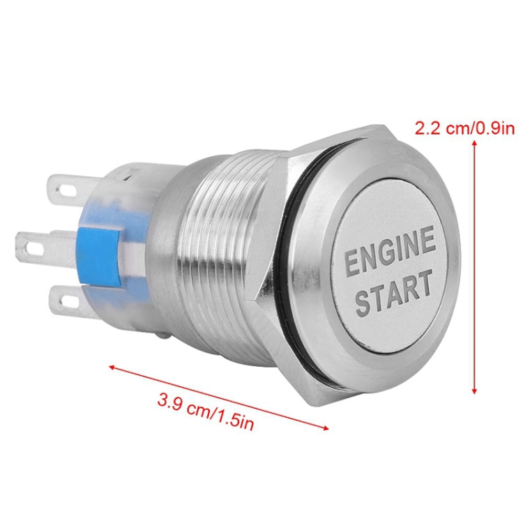 19MM Car Modification One-Button Start Switch Waterproof LED Metal Button(Silver) - Car Switches by PMC TechLife | Online Shopping South Africa | PMC TechLife | Buy Now Pay Later Mobicred