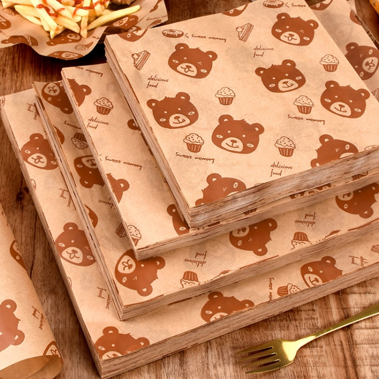 100sheets /Pack Bear Pattern Greaseproof Paper Baking Wrapping Paper Food Basket Liners Paper 30x40cm - Retail Packaging by PMc TechLife | Online Shopping South Africa | PMc TechLife | Buy Now Pay Later Mobicred