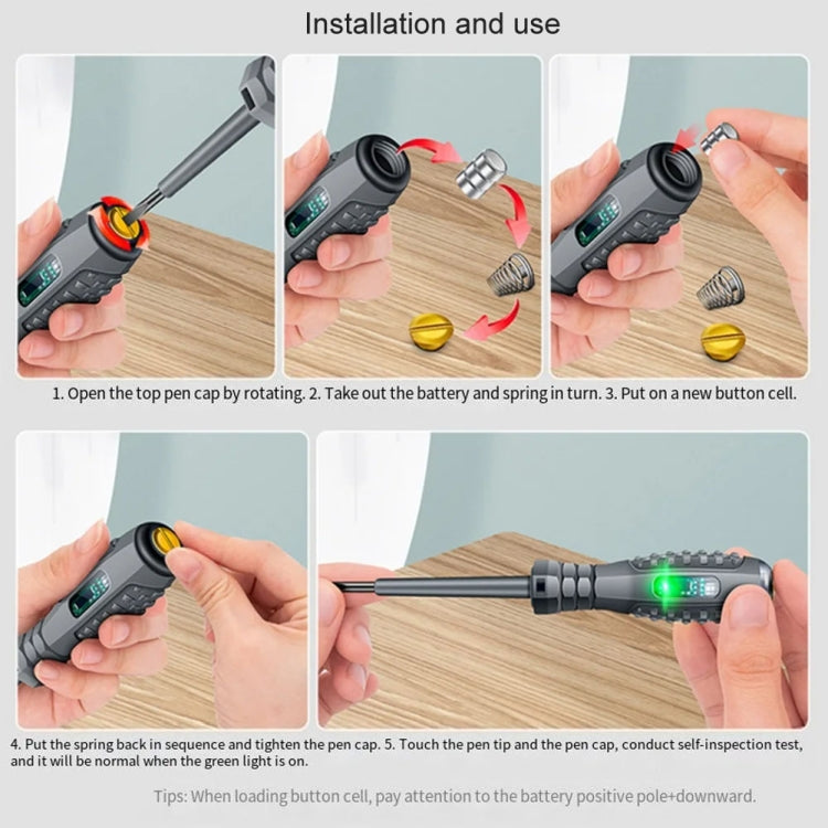 High Torque High Bright Electrician Tester Smart Test Breakpoint Specific Screwdriver(Straight) - Voltage Detector by PMC TechLife | Online Shopping South Africa | PMC TechLife