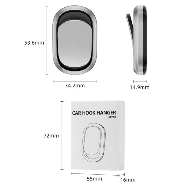 2pcs/set Car Adhesive Multifunctional Invisible Hook(Metal Silver) - Auto Fastener & Clips by PMC TechLife | Online Shopping South Africa | PMC TechLife | Buy Now Pay Later Mobicred