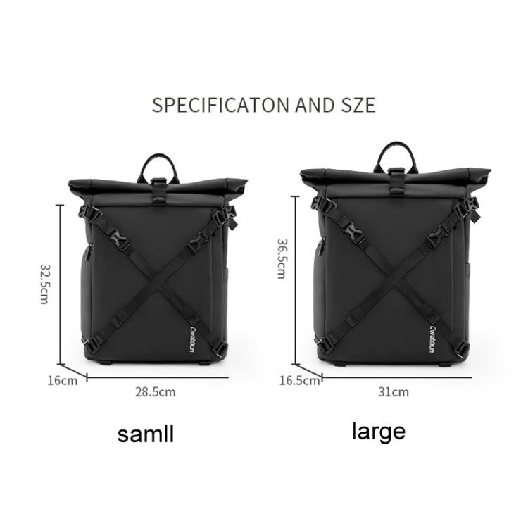 Cwatcun D113 Shoulder Leisure Camera Bag Waterproof High Capacity Outdoor Travel Photography Bag, Color: Small Black - free shipping - PMC TechLife - Order now!