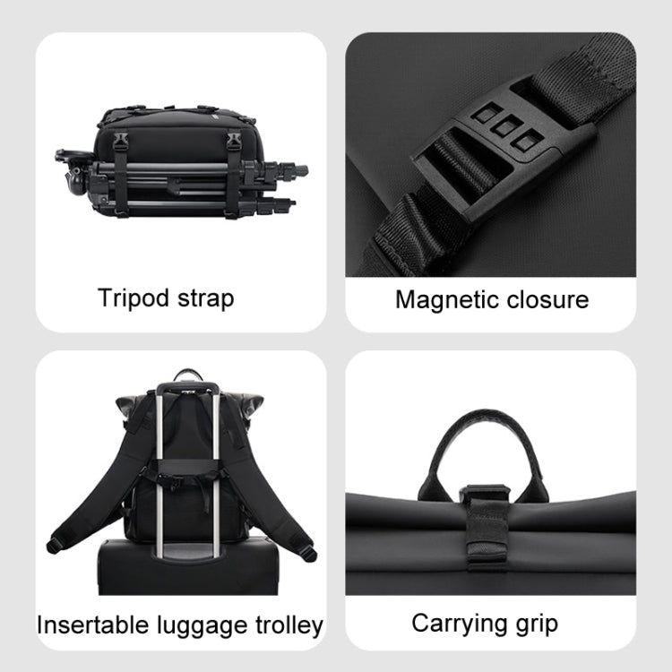 Cwatcun D113 Shoulder Leisure Camera Bag Waterproof High Capacity Outdoor Travel Photography Bag, Color: Small Black - free shipping - PMC TechLife - Order now!