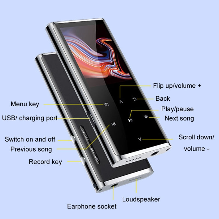 M27 1.8 Inch Bluetooth MP3/MP4 Music Player E-Book Recorder, Size: 16GB(Black) - MP3 Player by PMC TechLife | Online Shopping South Africa | PMC TechLife | Buy Now Pay Later Mobicred