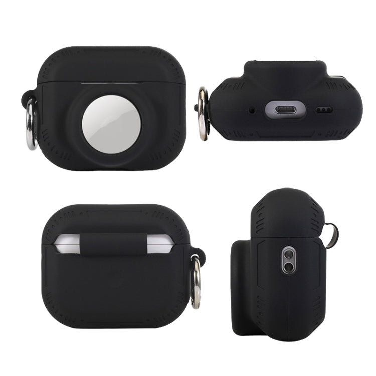 For AirPods Pro 2 / Airtag 2 In 1 All-inclusive Silicone Anti-drop Protection Case(Black) - For AirPods Pro 2 by PMC Jewellery | Online Shopping South Africa | PMC Jewellery | Buy Now Pay Later Mobicred