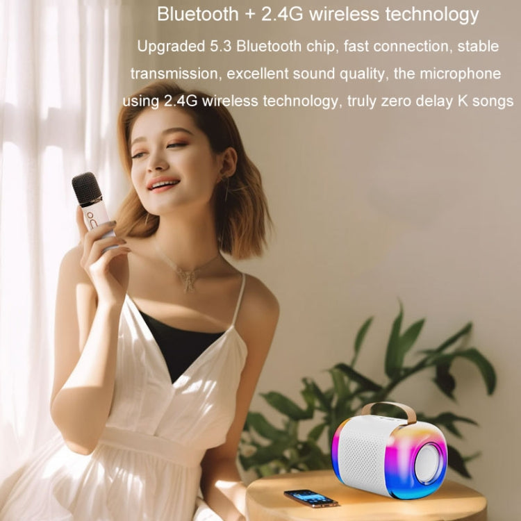 Y5 2 Microphone Portable Bluetooth Speaker Home And Outdoor Wireless Karaoke Audio(Pink) - Microphone by PMC TechLife | Online Shopping South Africa | PMC TechLife | Buy Now Pay Later Mobicred