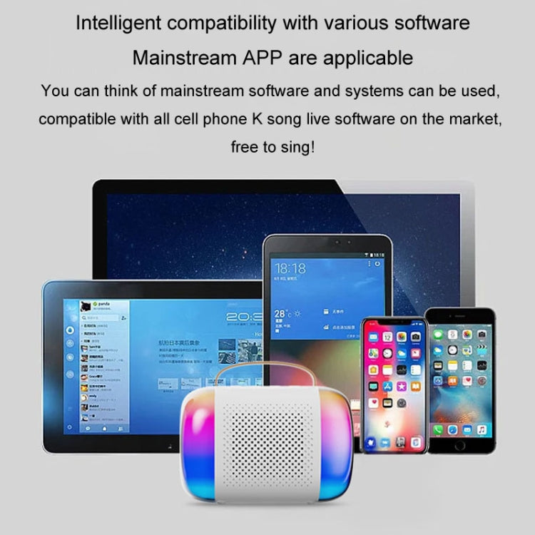 Y5 1 Microphone Portable Bluetooth Speaker Home And Outdoor Wireless Karaoke Audio(White) - Microphone by PMC TechLife | Online Shopping South Africa | PMC TechLife | Buy Now Pay Later Mobicred