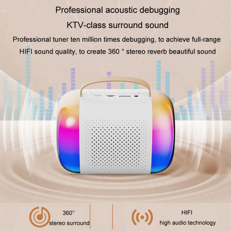 Y5 1 Microphone Portable Bluetooth Speaker Home And Outdoor Wireless Karaoke Audio(White) - Microphone by PMC TechLife | Online Shopping South Africa | PMC TechLife | Buy Now Pay Later Mobicred