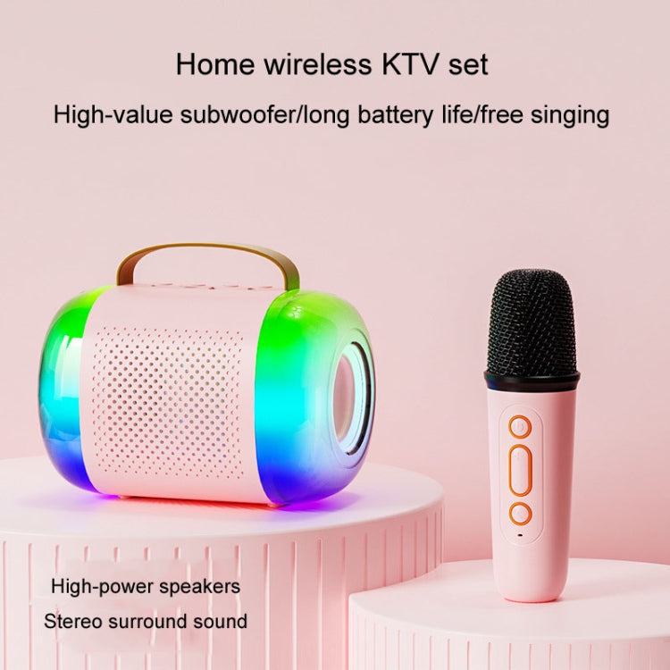 Y5 2 Microphone Portable Bluetooth Speaker Home And Outdoor Wireless Karaoke Audio(Pink) - Microphone by PMC TechLife | Online Shopping South Africa | PMC TechLife | Buy Now Pay Later Mobicred