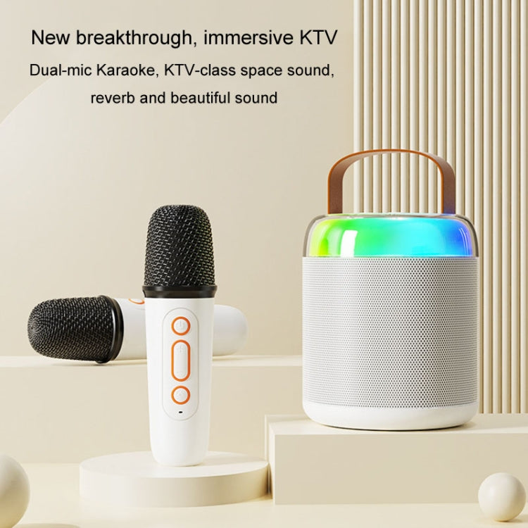 Home Portable Bluetooth Speaker Small Outdoor Karaoke Audio, Color: Y1 Black(Double wheat) - Microphone by PMC TechLife | Online Shopping South Africa | PMC TechLife | Buy Now Pay Later Mobicred