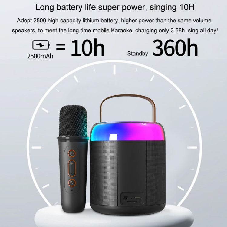 Home Portable Bluetooth Speaker Small Outdoor Karaoke Audio, Color: Y1 Black(Double wheat) - Microphone by PMC TechLife | Online Shopping South Africa | PMC TechLife | Buy Now Pay Later Mobicred