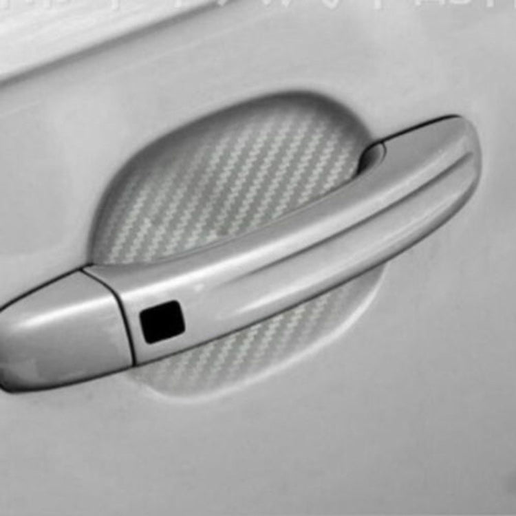 3 Sets Car Door Wrist Handle Protective Stickers Carbon Fiber Handle Protector(Silver) - Decorative Sticker by PMC TechLife | Online Shopping South Africa | PMC TechLife | Buy Now Pay Later Mobicred