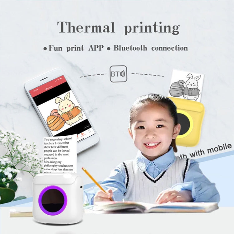 C22 Colorful Ambient Light Portable Mini Inkless Thermal Bluetooth Printer Error Question Label Printer(Blue) - Printer by PMC TechLife | Online Shopping South Africa | PMC TechLife | Buy Now Pay Later Mobicred