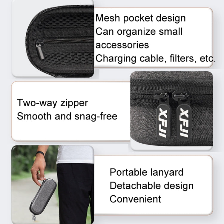 For DJI Osmo Pocket 3 XFJI Storage Box Waterproof Drop-proof Mini Body Handbag Accessories(Dark Gray) - Case & Bags by XFJI | Online Shopping South Africa | PMC TechLife | Buy Now Pay Later Mobicred