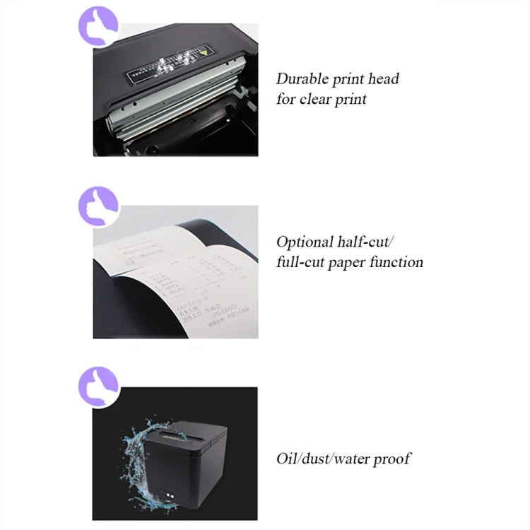 80mm USB+Network Port Thermal Receipt Printer Store Cashier Printer(US Plug) - Printer by PMC TechLife | Online Shopping South Africa | PMC TechLife | Buy Now Pay Later Mobicred