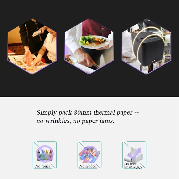80mm USB+Network Port Thermal Receipt Printer Store Cashier Printer(US Plug) - Printer by PMC TechLife | Online Shopping South Africa | PMC TechLife | Buy Now Pay Later Mobicred