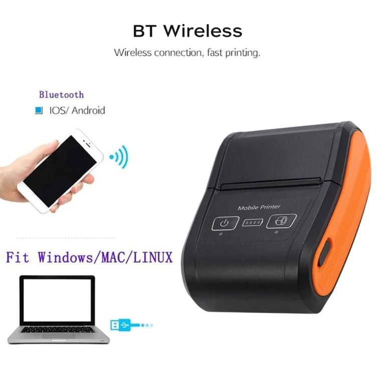 58mm Portable Logistics Takeaway Receipt Bluetooth Thermal Printer(EU Plug) - Printer by PMC TechLife | Online Shopping South Africa | PMC TechLife | Buy Now Pay Later Mobicred