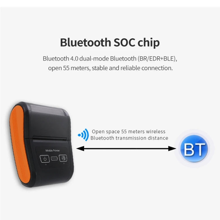 58mm Portable Logistics Takeaway Receipt Bluetooth Thermal Printer(US Plug) - Printer by PMC TechLife | Online Shopping South Africa | PMC TechLife | Buy Now Pay Later Mobicred