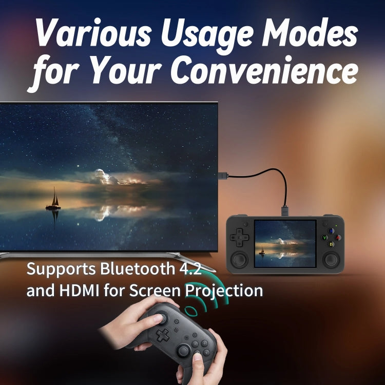 ANBERNIC RG35XX H Handheld Game Console 3.5 Inch IPS Screen Linux System 64GB+128GB(Black) - free shipping - PMC Jewellery - Order now!
