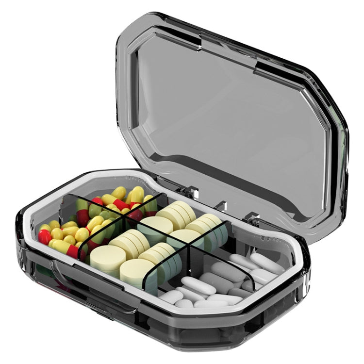 Portable Mini Compartmentalized Sealed Pill Box Weekly Morning And Evening Pill Capsule Dispensing Box, Style: 6 Grids Gray - free shipping - PMc TechLife - Order now!