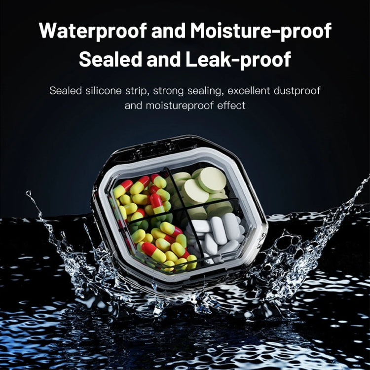 Portable Mini Compartmentalized Sealed Pill Box Weekly Morning And Evening Pill Capsule Dispensing Box, Style: 4 Grids Blue - free shipping - PMc TechLife - Order now!