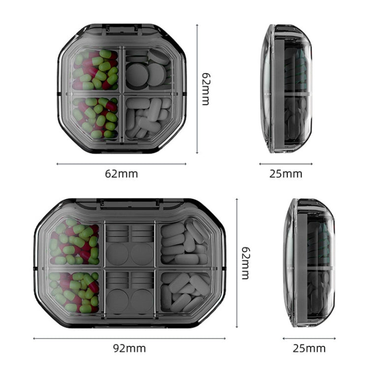Portable Mini Compartmentalized Sealed Pill Box Weekly Morning And Evening Pill Capsule Dispensing Box, Style: 6 Grids Blue - free shipping - PMc TechLife - Order now!