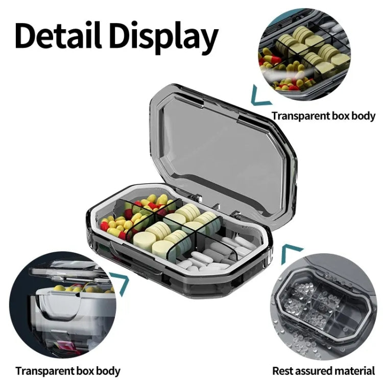 Portable Mini Compartmentalized Sealed Pill Box Weekly Morning And Evening Pill Capsule Dispensing Box, Style: 4 Grids Gray - free shipping - PMC TechLife - Order now!