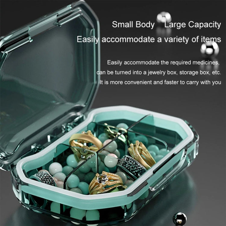 Portable Mini Compartmentalized Sealed Pill Box Weekly Morning And Evening Pill Capsule Dispensing Box, Style: 4 Grids Gray - free shipping - PMC TechLife - Order now!