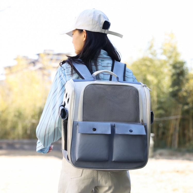 Breathable Square Cat Backpack Foldable Outdoor Portable Pet Bag(Model 4 Blue) - Pet Bags by PMC TechLife | Online Shopping South Africa | PMC TechLife | Buy Now Pay Later Mobicred