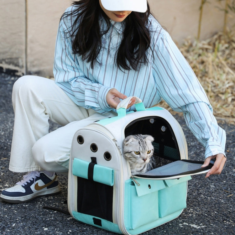 Breathable Square Cat Backpack Foldable Outdoor Portable Pet Bag(Model 4 Pink) - Pet Bags by PMC TechLife | Online Shopping South Africa | PMC TechLife | Buy Now Pay Later Mobicred