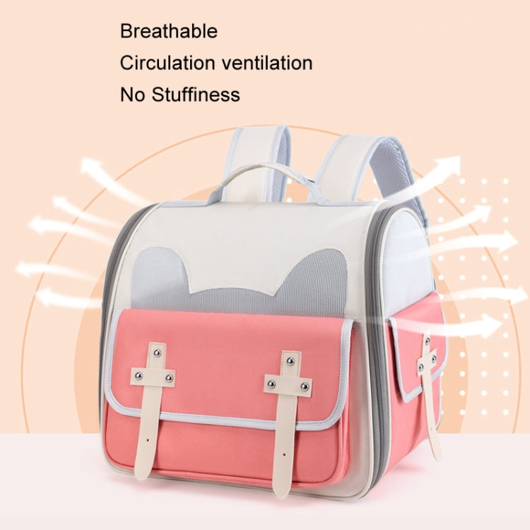 Outdoor Cat Backpack Large Capacity Breathable Pet Bag(Model 7 Pink) - Pet Bags by PMC TechLife | Online Shopping South Africa | PMC TechLife | Buy Now Pay Later Mobicred