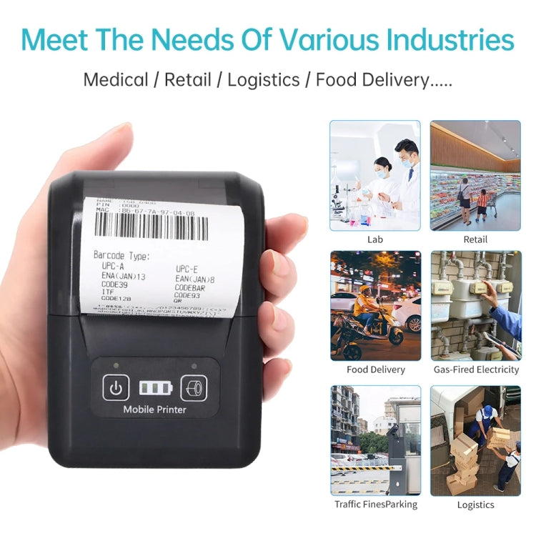 58mm Portable USB Charging Home Phone Bluetooth Thermal Printer(EU Plug) - Printer by PMC TechLife | Online Shopping South Africa | PMC TechLife | Buy Now Pay Later Mobicred