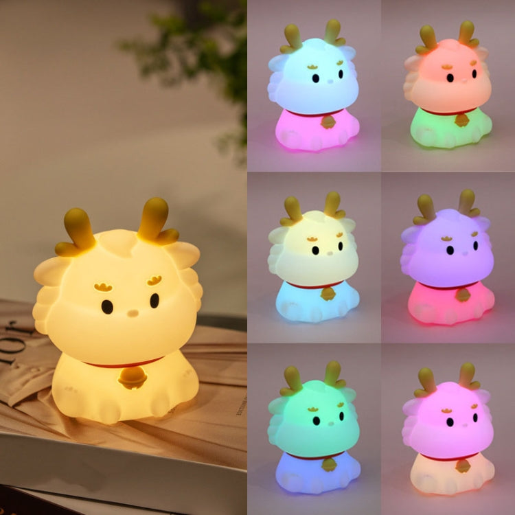 Dragon Silicone Sleeping Night Light Childrens Gift USB Rechargeable Ambient Lantern, Style: Pat Model(Colorful+Warm Yellow Light) - Night Lights by PMc TechLife | Online Shopping South Africa | PMc TechLife | Buy Now Pay Later Mobicred