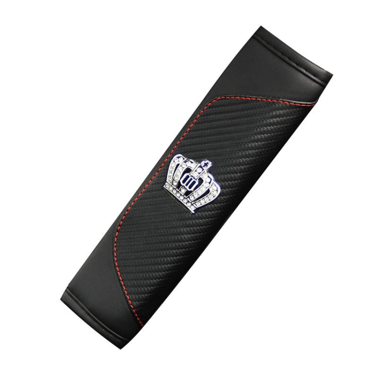 Car Seat Belt Cover Carbon Fiber Leather Auto Seat Shoulder Protection, Style: Crown Red - Seat Belts & Padding by PMC TechLife | Online Shopping South Africa | PMC TechLife | Buy Now Pay Later Mobicred